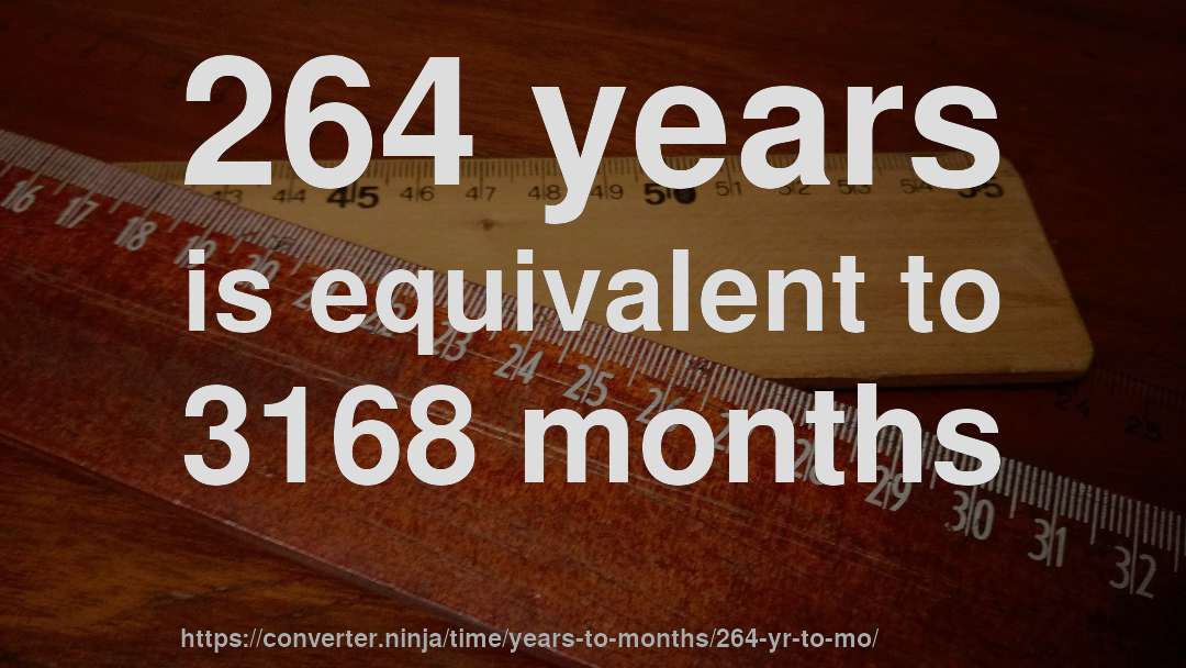 264 years is equivalent to 3168 months