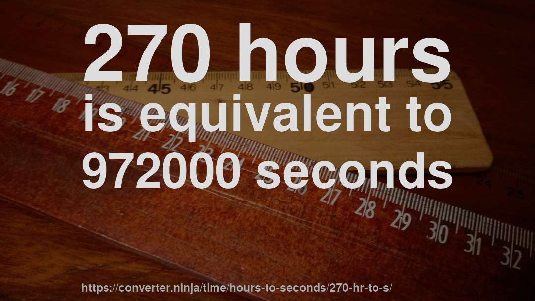 270 hours is equivalent to 972000 seconds