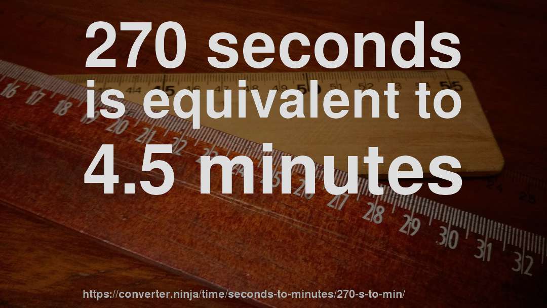 270 seconds is equivalent to 4.5 minutes