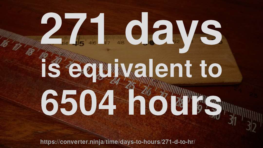 271 days is equivalent to 6504 hours