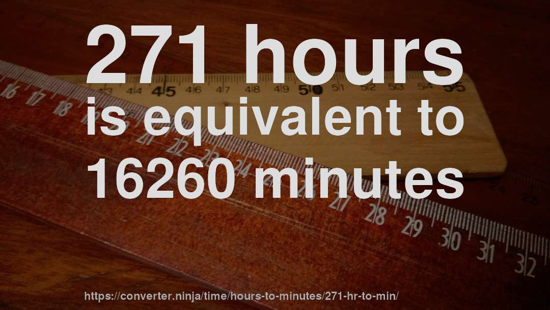 271 hours is equivalent to 16260 minutes