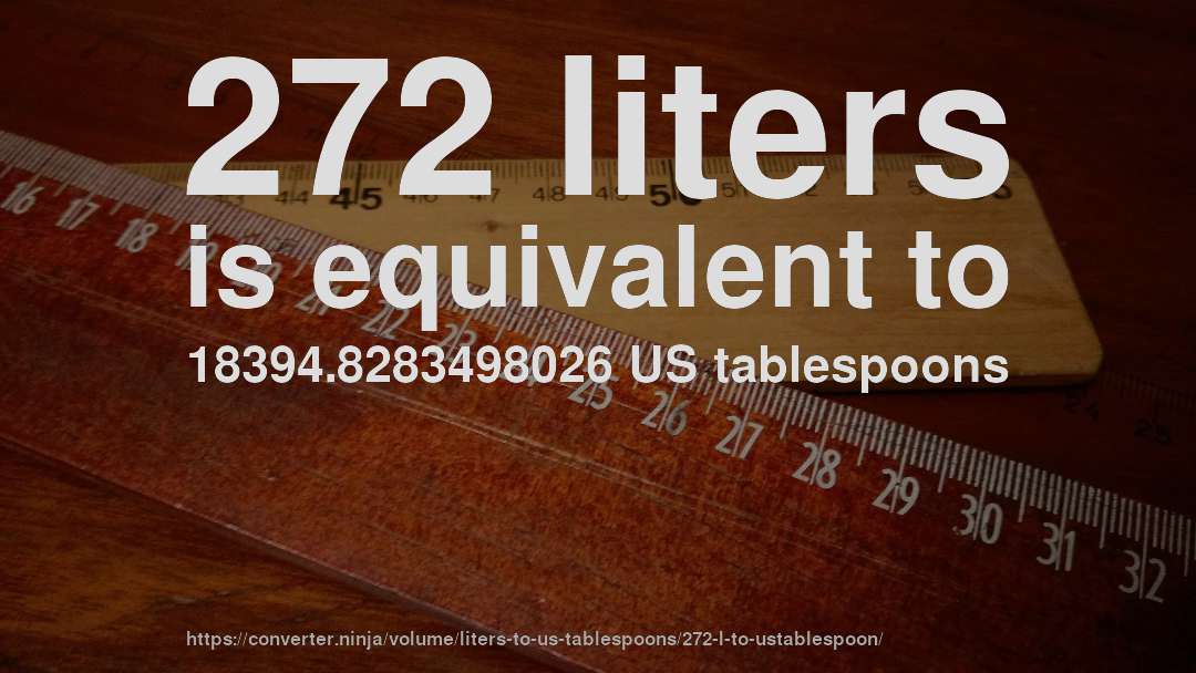 272 liters is equivalent to 18394.8283498026 US tablespoons
