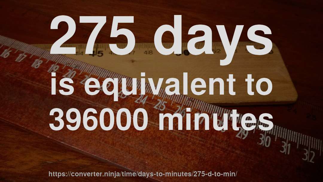 275 days is equivalent to 396000 minutes