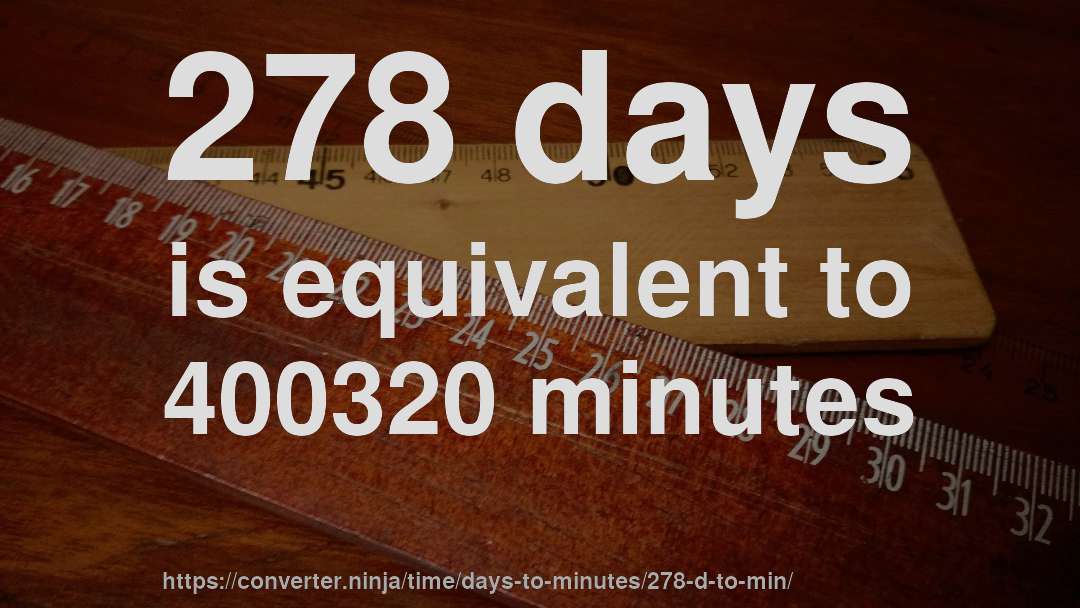 278 days is equivalent to 400320 minutes