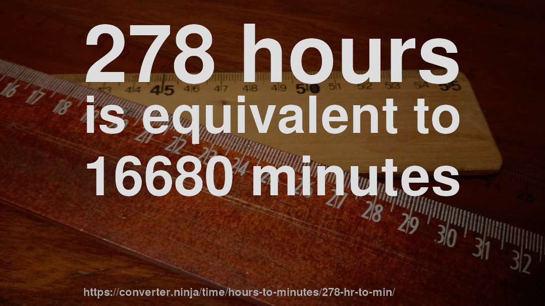 278 hours is equivalent to 16680 minutes