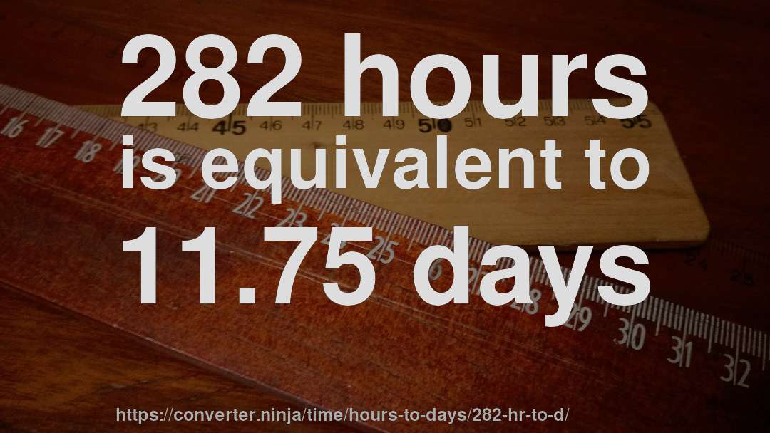 282 hours is equivalent to 11.75 days