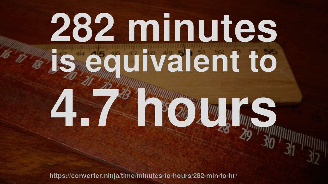 282 minutes is equivalent to 4.7 hours