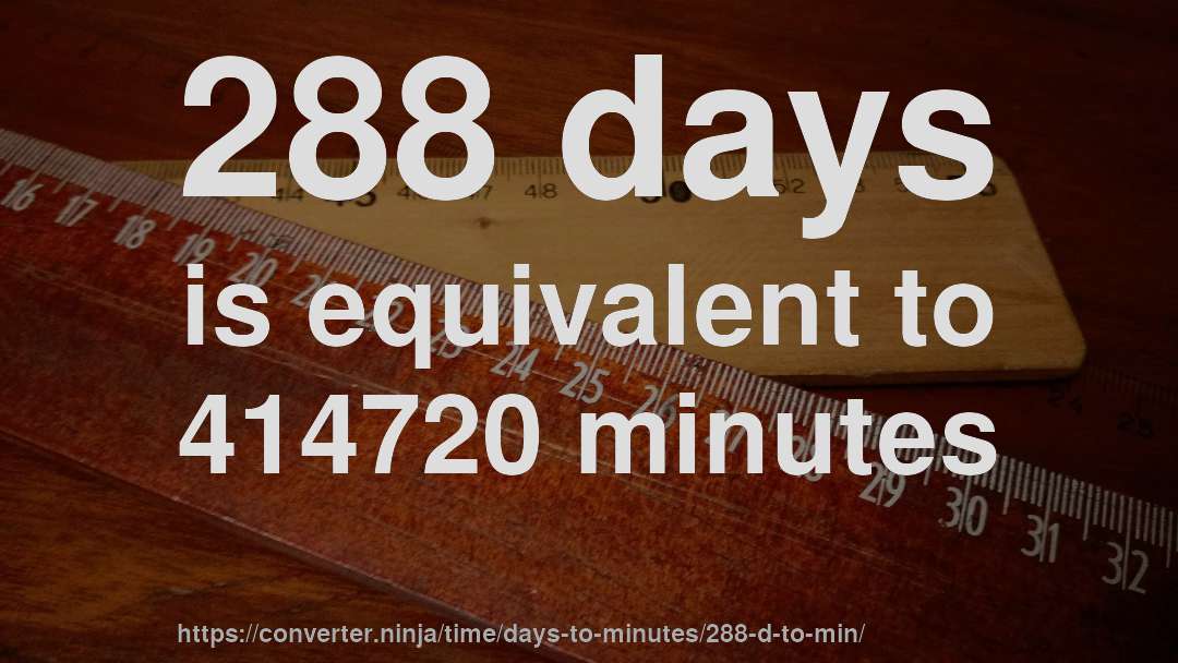288 days is equivalent to 414720 minutes