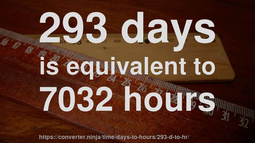 293 days is equivalent to 7032 hours
