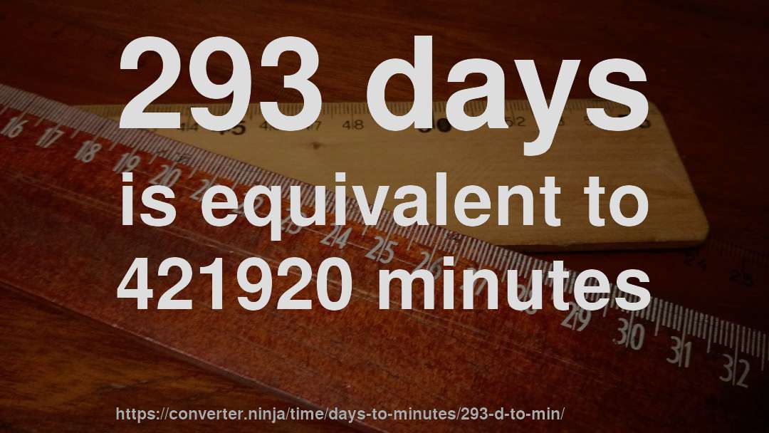 293 days is equivalent to 421920 minutes