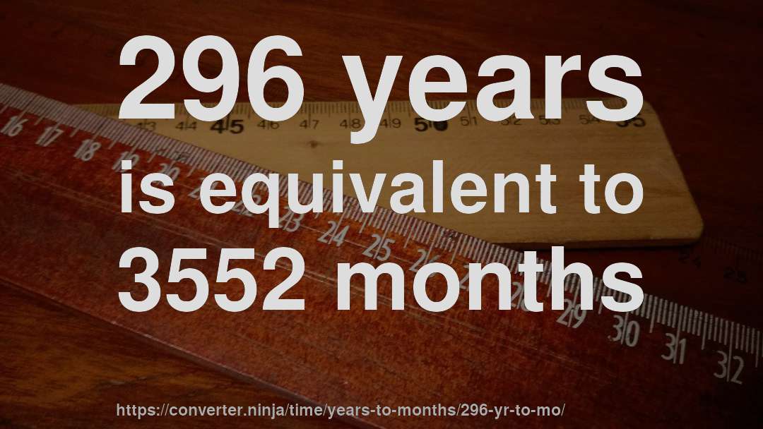296 years is equivalent to 3552 months