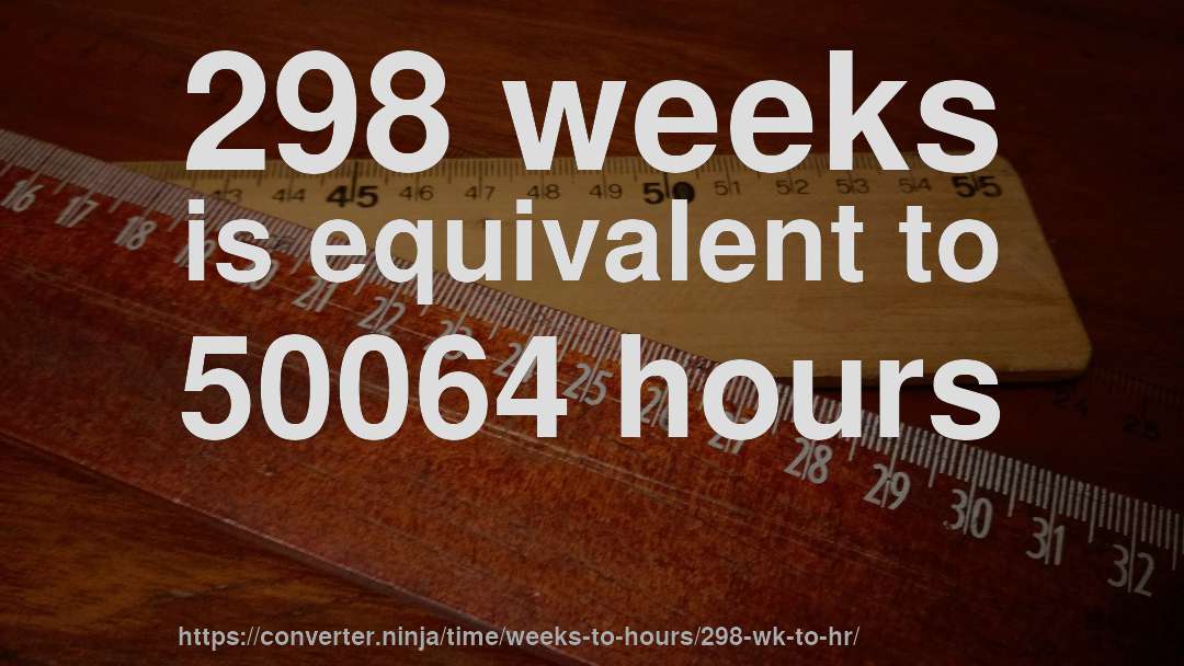 298 weeks is equivalent to 50064 hours