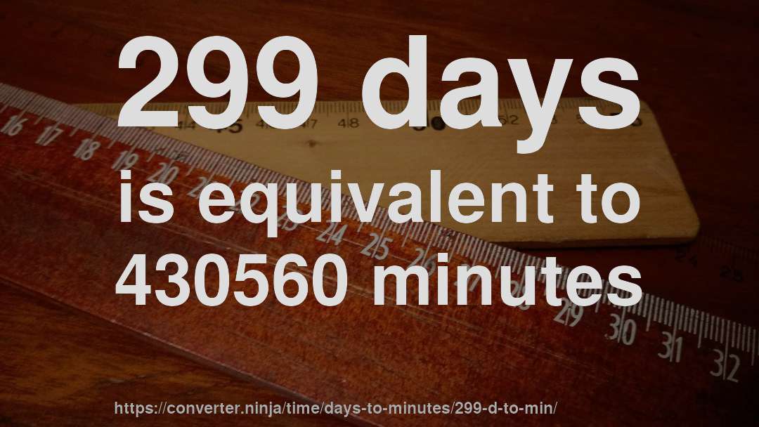 299 days is equivalent to 430560 minutes