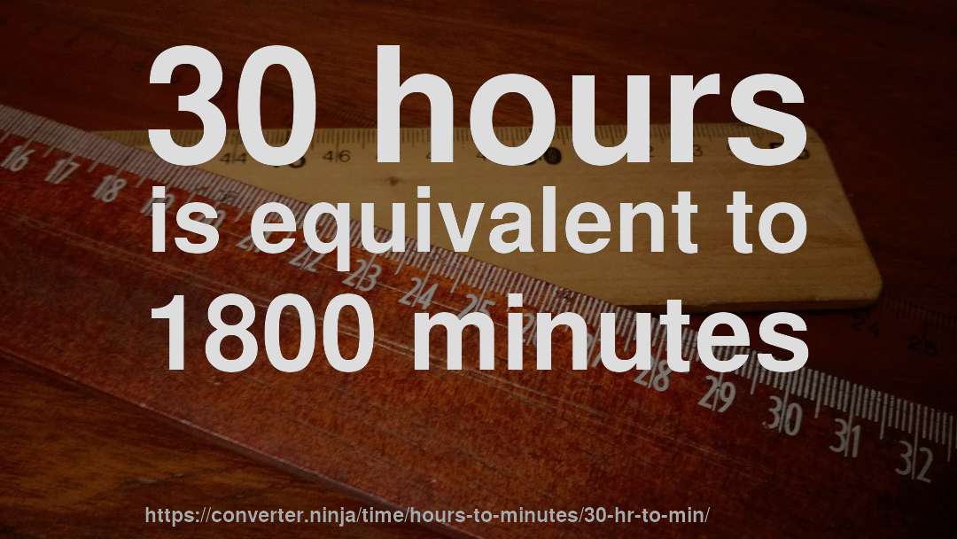 30 hours is equivalent to 1800 minutes
