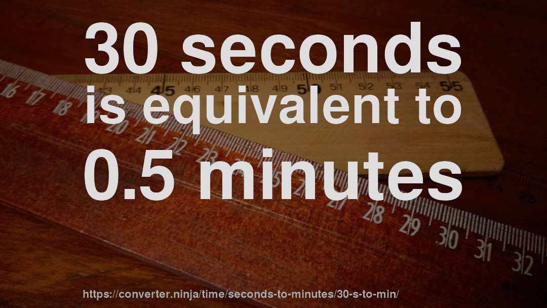 30 seconds is equivalent to 0.5 minutes