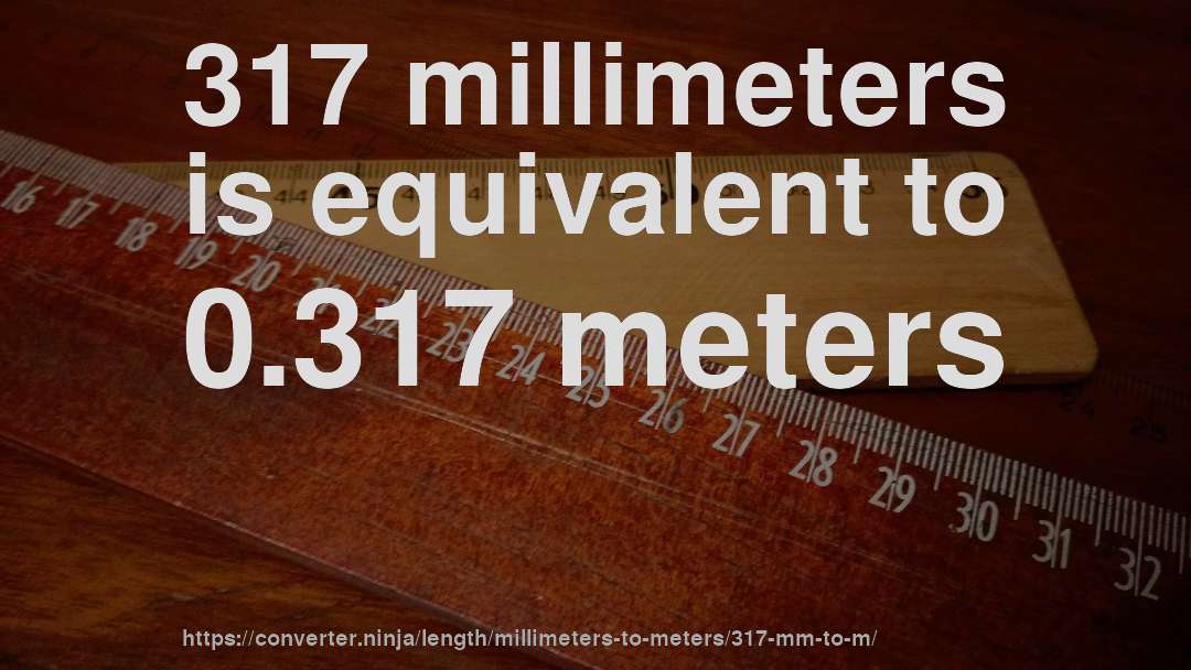 317 millimeters is equivalent to 0.317 meters