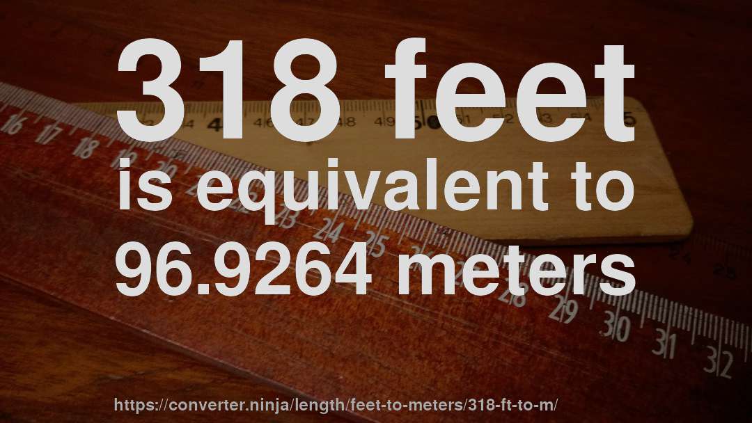 318 feet is equivalent to 96.9264 meters