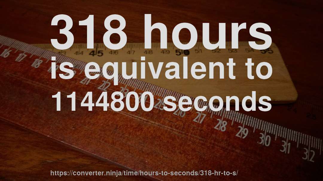 318 hours is equivalent to 1144800 seconds