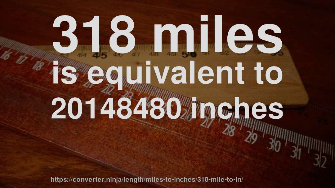 318 miles is equivalent to 20148480 inches