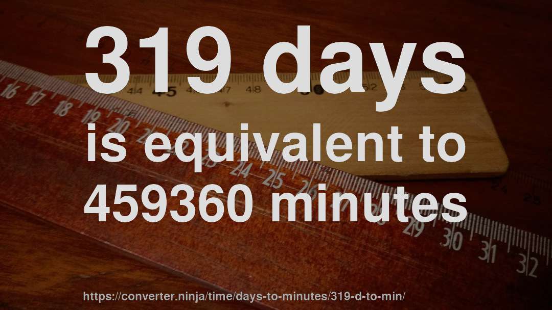 319 days is equivalent to 459360 minutes