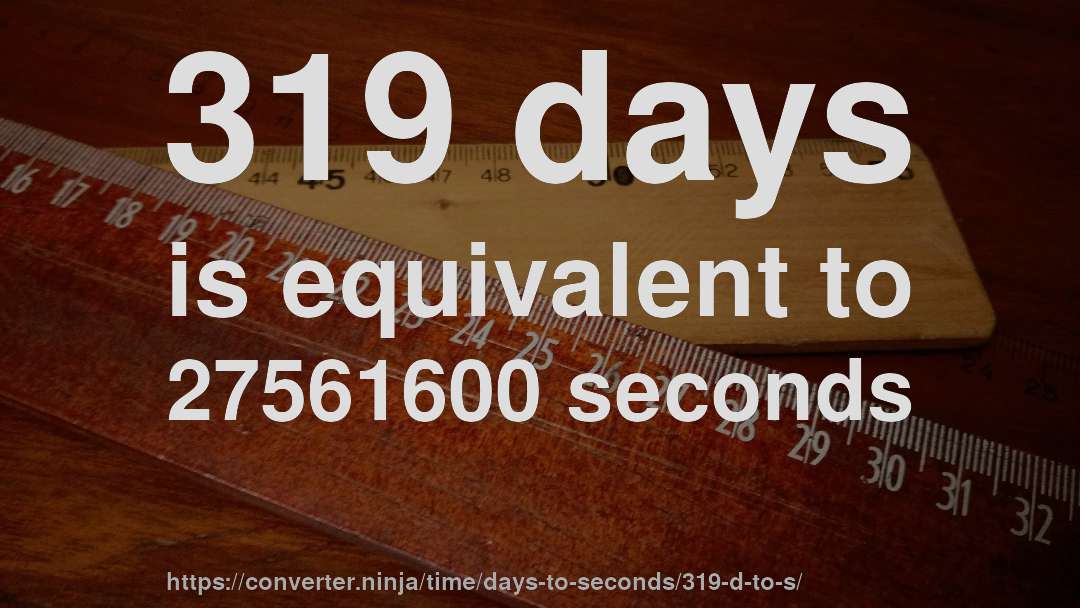319 days is equivalent to 27561600 seconds