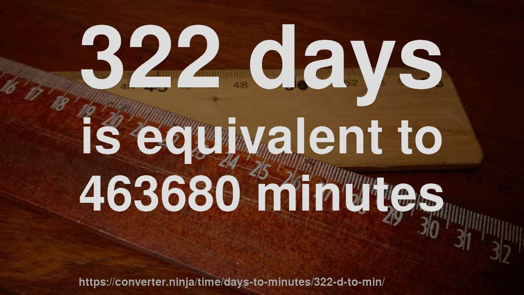 322 days is equivalent to 463680 minutes