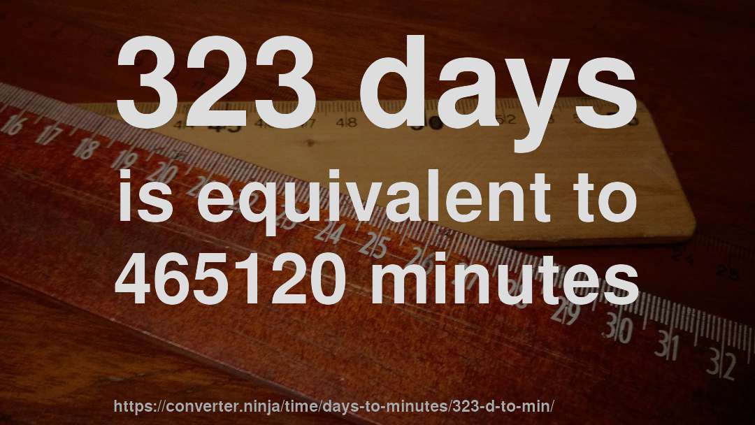 323 days is equivalent to 465120 minutes