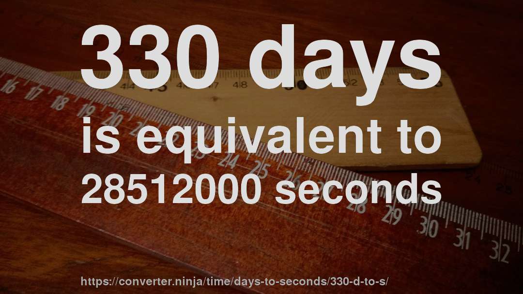 330 days is equivalent to 28512000 seconds