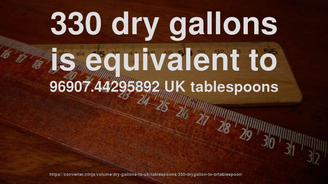 330 dry gallons is equivalent to 96907.44295892 UK tablespoons