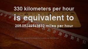330 km per hour in miles