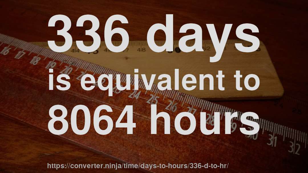 336 days is equivalent to 8064 hours