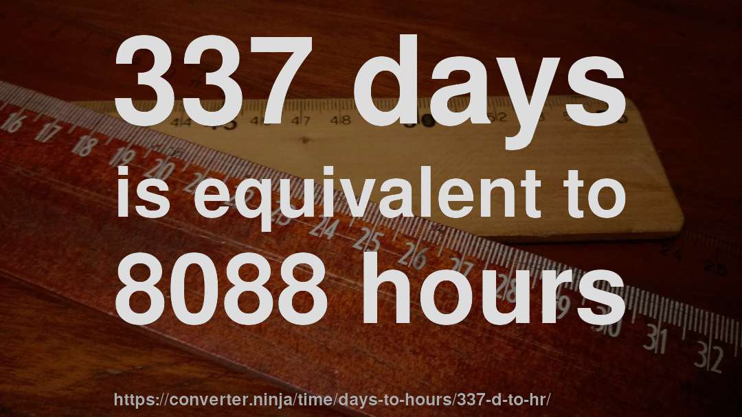 337 days is equivalent to 8088 hours