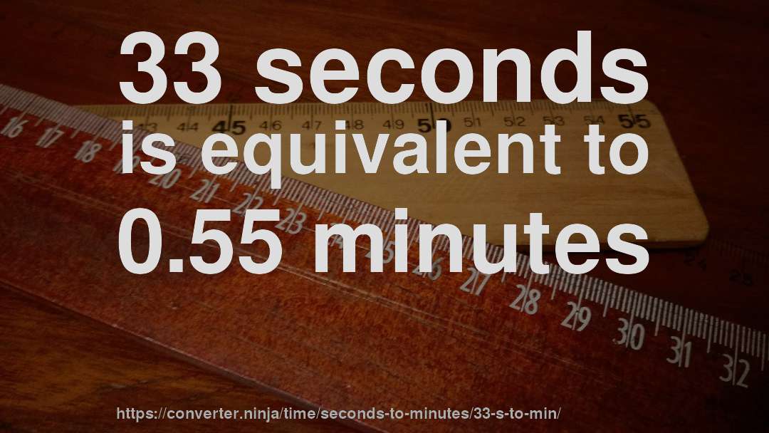 33 seconds is equivalent to 0.55 minutes