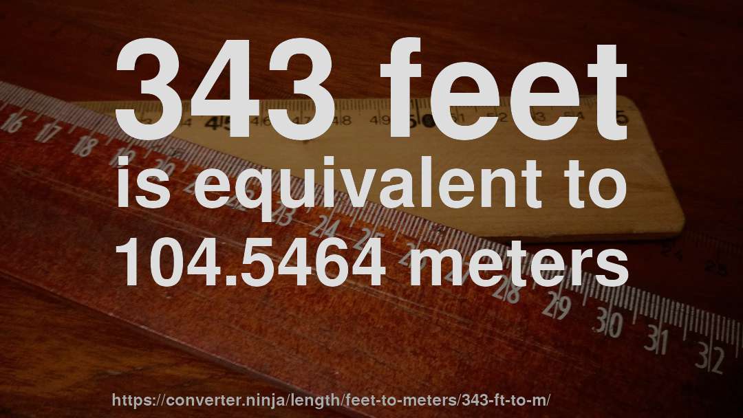 343 feet is equivalent to 104.5464 meters