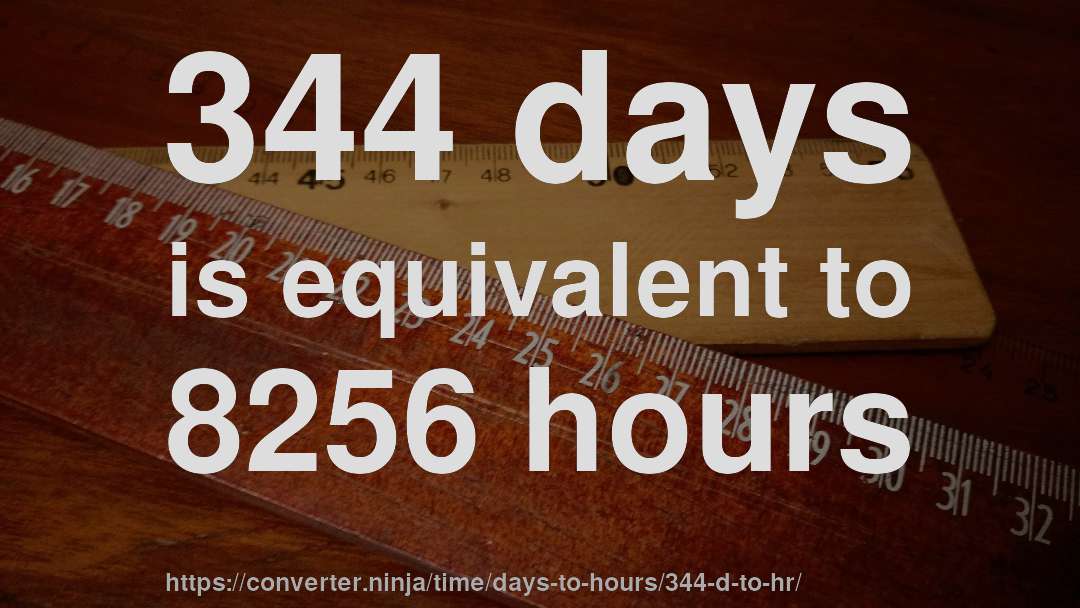 344 days is equivalent to 8256 hours