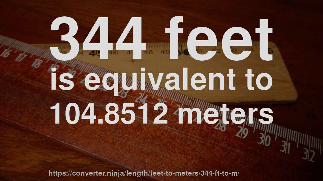 344 feet is equivalent to 104.8512 meters