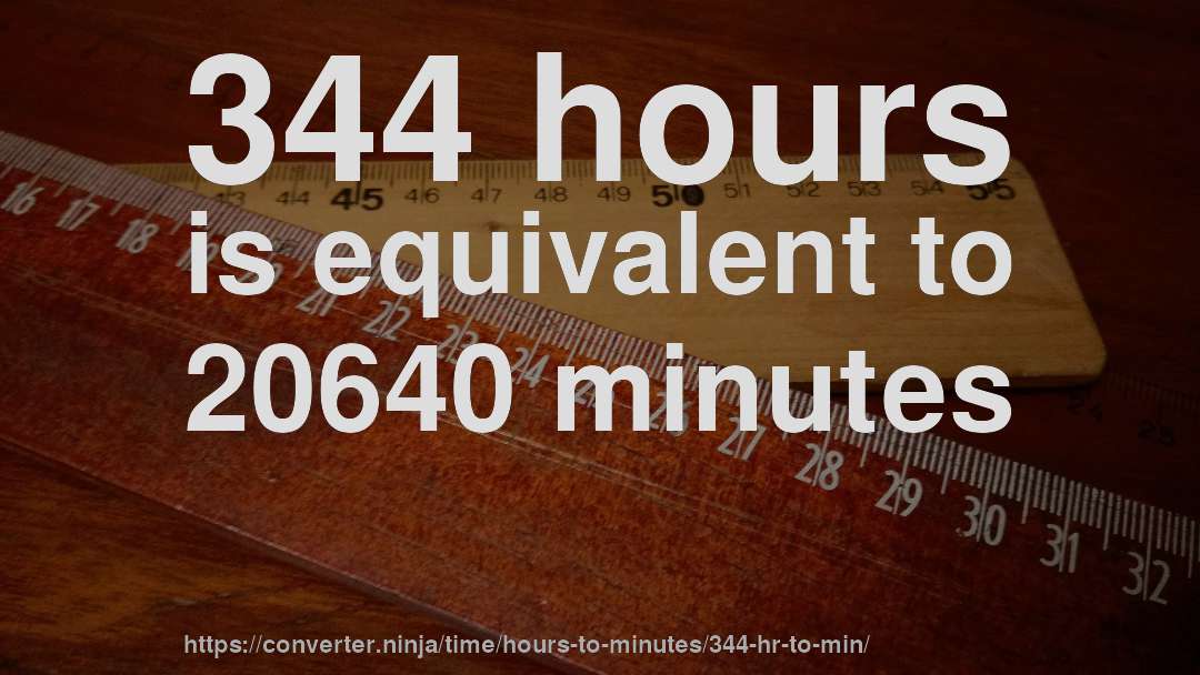 344 hours is equivalent to 20640 minutes