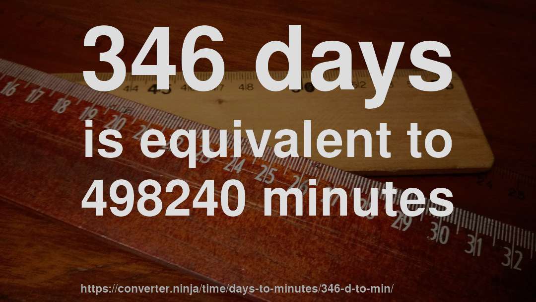 346 days is equivalent to 498240 minutes
