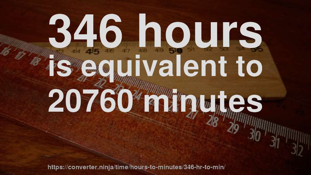 346 hours is equivalent to 20760 minutes
