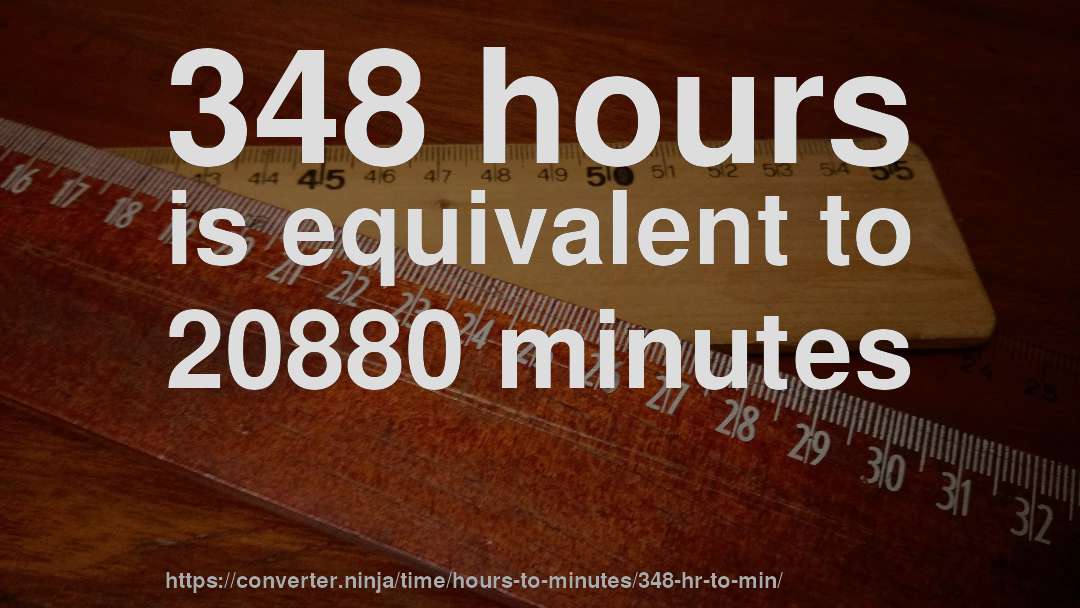 348 hours is equivalent to 20880 minutes