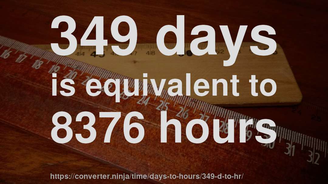 349 days is equivalent to 8376 hours
