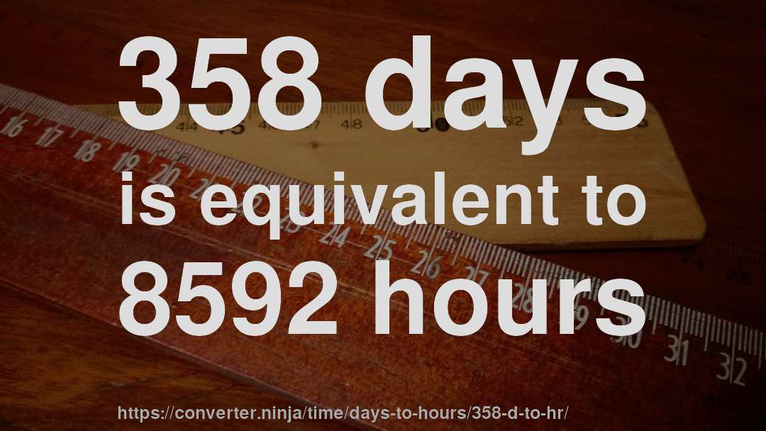 358 days is equivalent to 8592 hours