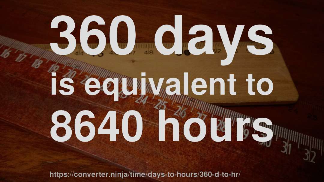 360 days is equivalent to 8640 hours
