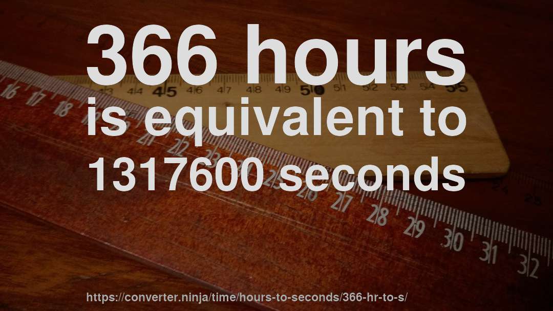 366 hours is equivalent to 1317600 seconds