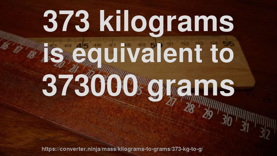373 kilograms is equivalent to 373000 grams