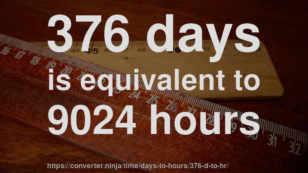 376 days is equivalent to 9024 hours