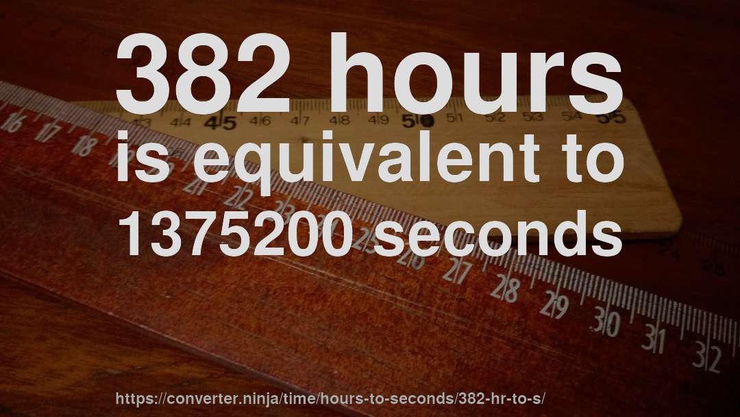 382 hours is equivalent to 1375200 seconds