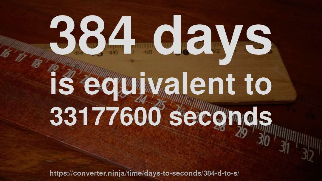 384 days is equivalent to 33177600 seconds