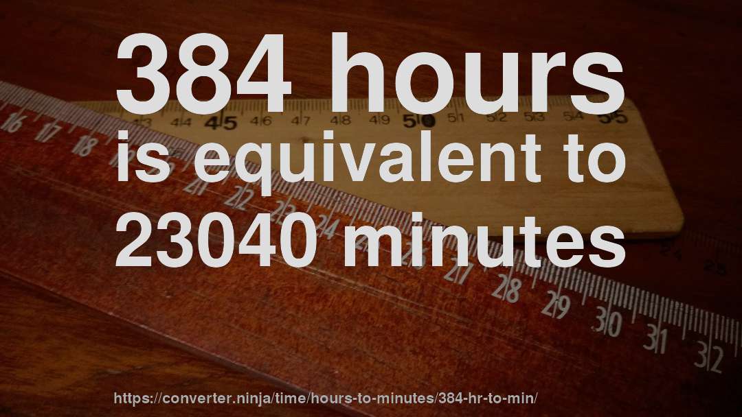 384 hours is equivalent to 23040 minutes