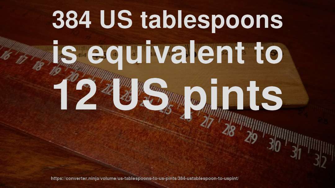 384 US tablespoons is equivalent to 12 US pints